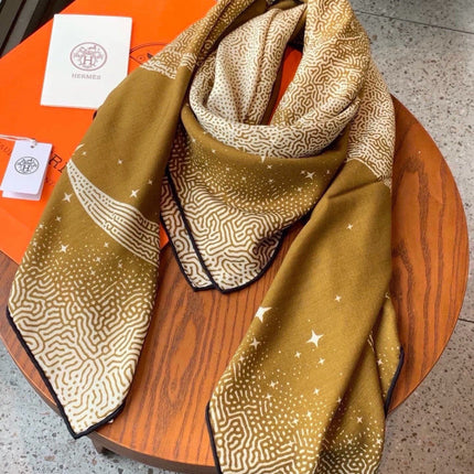 HERMES 26S SCARF 140 IN CASHMERE AND SILK 304679