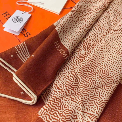 HERMES 26S SCARF 140 IN CASHMERE AND SILK 304680