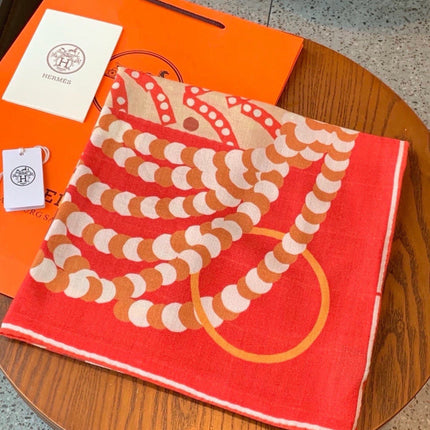 HERMES 26S SCARF 140 IN CASHMERE AND SILK 304706