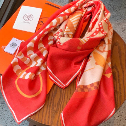 HERMES 26S SCARF 140 IN CASHMERE AND SILK 304706