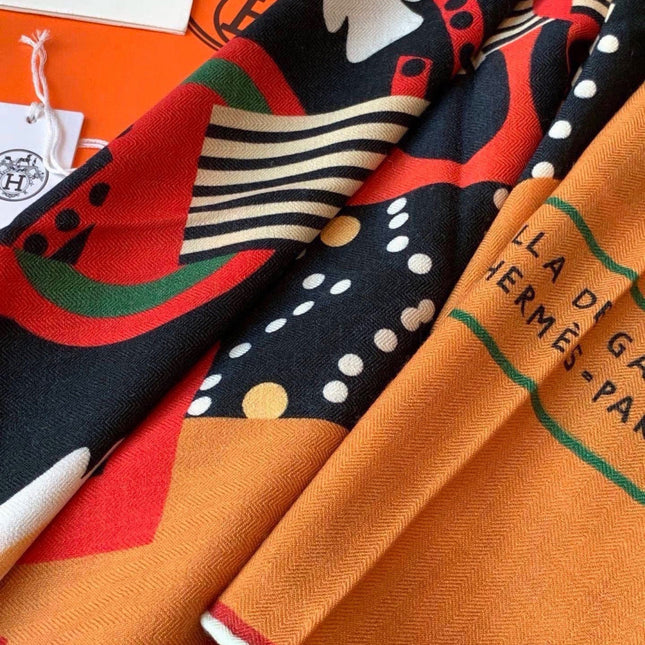 HERMES 26S SCARF 140 IN CASHMERE AND SILK 304707