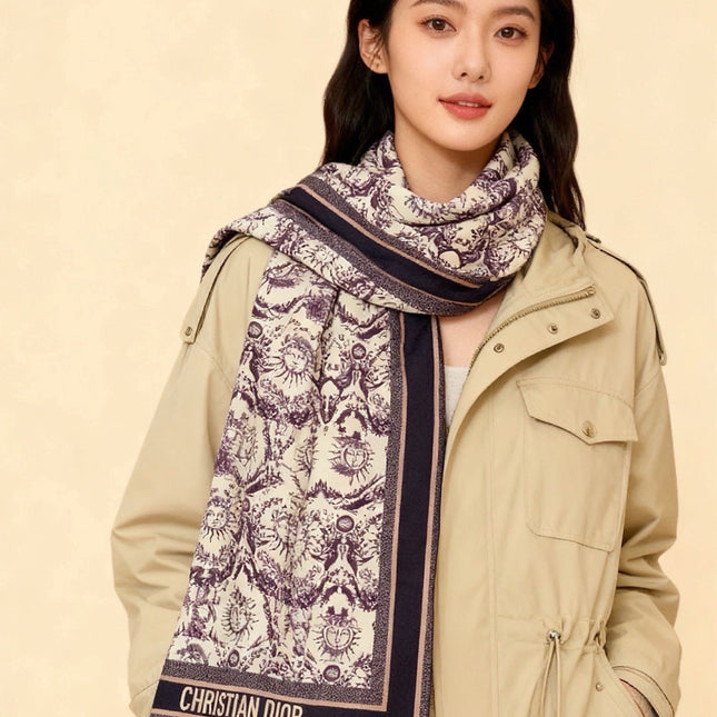 DIOR 26S SCARF 135CM IN CASHMERE SILK 304709