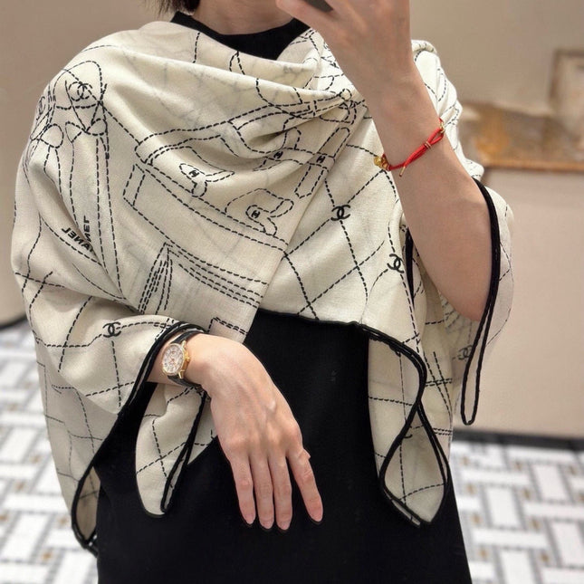 CHANEL 26S SCARF 140 IN CASHMERE AND SILK 304715
