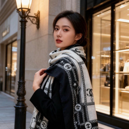 CHANEL 26S SCARF 200 IN CASHMERE AND SILK 306103
