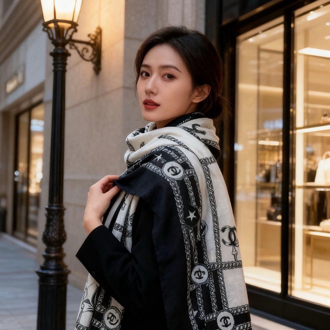 CHANEL 26S SCARF 200 IN CASHMERE AND SILK 306103