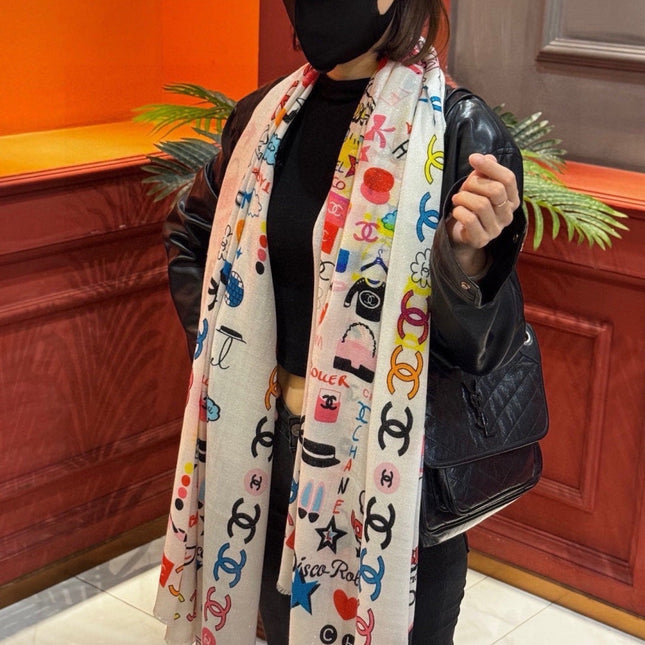 CHANEL 26S SCARF 200 IN CASHMERE AND SILK 307209