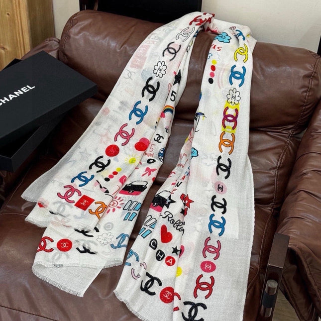 CHANEL 26S SCARF 200 IN CASHMERE AND SILK 307209