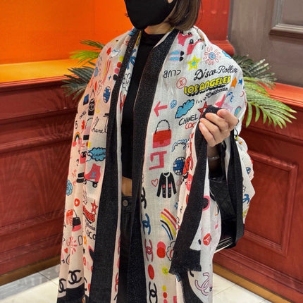 CHANEL 26S SCARF 200 IN CASHMERE AND SILK 307210