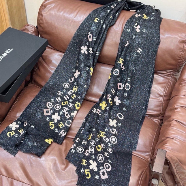 CHANEL 26S SCARF 200 IN CASHMERE AND SILK 307226