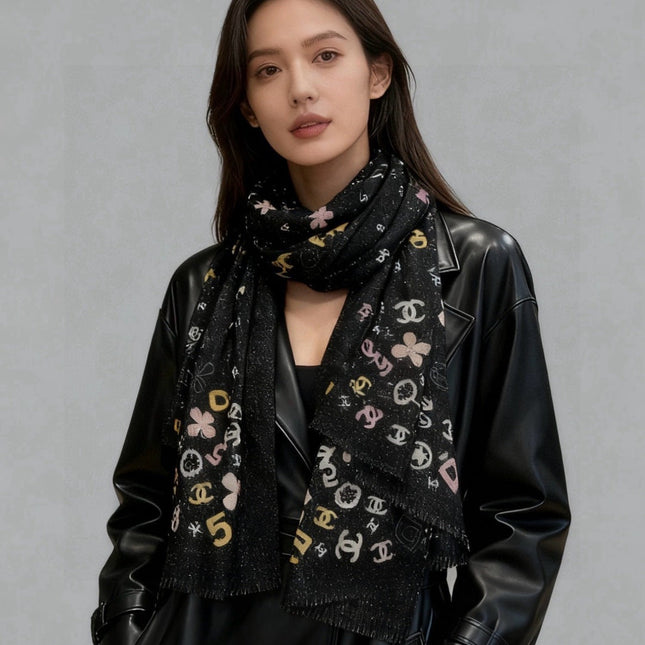 CHANEL 26S SCARF 200 IN CASHMERE AND SILK 307226