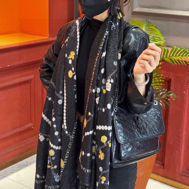 CHANEL 26S SCARF 200 IN CASHMERE AND SILK 307227