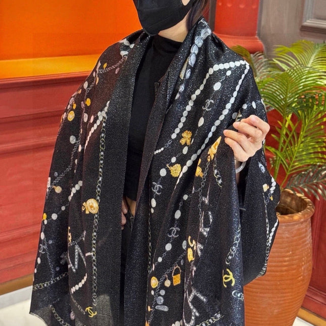 CHANEL 26S SCARF 200 IN CASHMERE AND SILK 307227