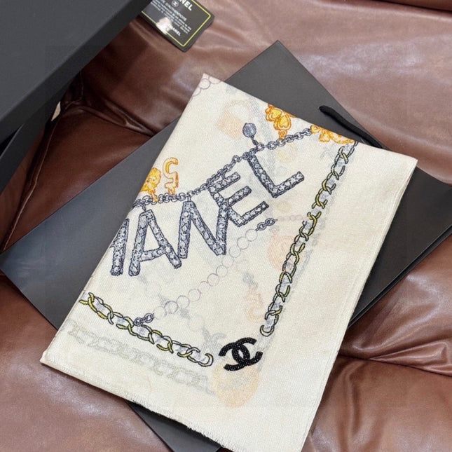 CHANEL 26S SCARF 200 IN CASHMERE AND SILK 307228