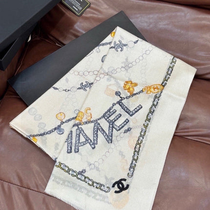 CHANEL 26S SCARF 200 IN CASHMERE AND SILK 307228