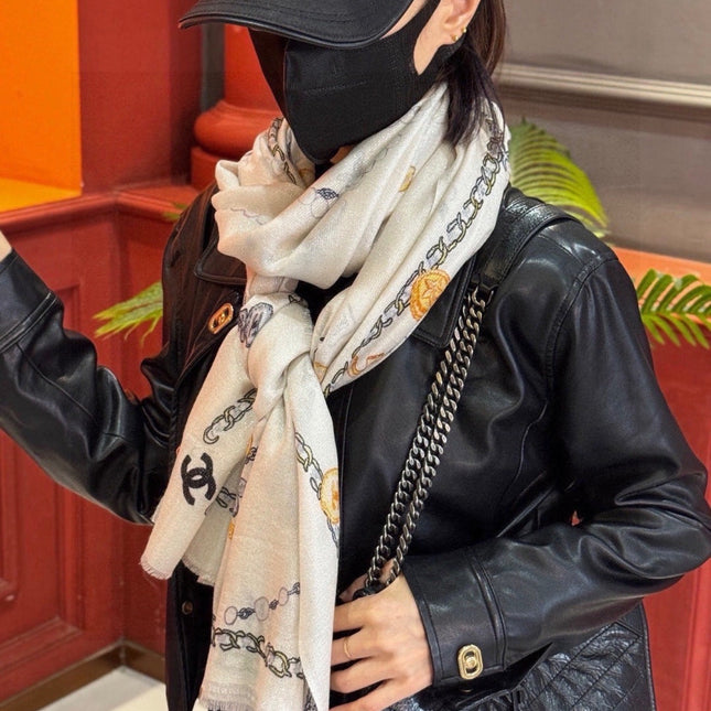 CHANEL 26S SCARF 200 IN CASHMERE AND SILK 307228