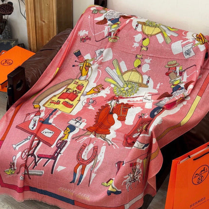 HERMES 26S LONG SCARF 200 IN CASHMERE AND SILK 307234