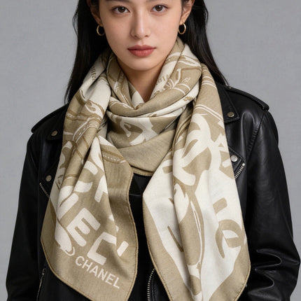 CHANEL 26S SCARF 135 IN CASHMERE AND SILK 309366