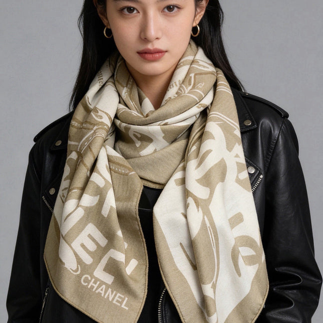 CHANEL 26S SCARF 135 IN CASHMERE AND SILK 309366
