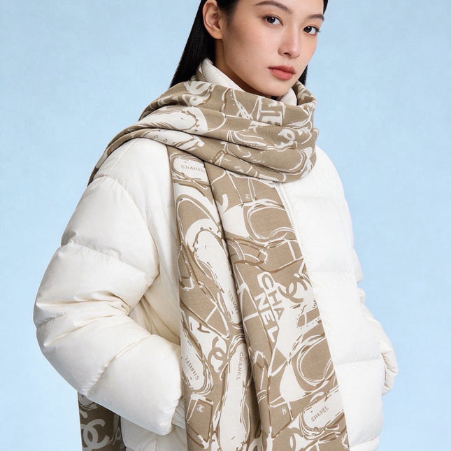 CHANEL 26S SCARF 135 IN CASHMERE AND SILK 309366