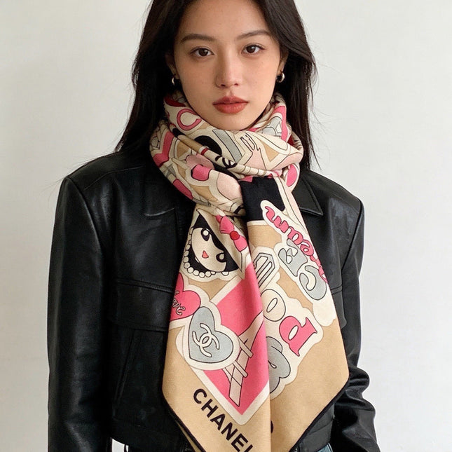 CHANEL 26S SCARF 135 IN CASHMERE AND SILK 309870