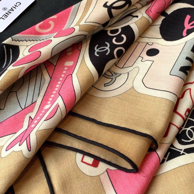 CHANEL 26S SCARF 135 IN CASHMERE AND SILK 309870
