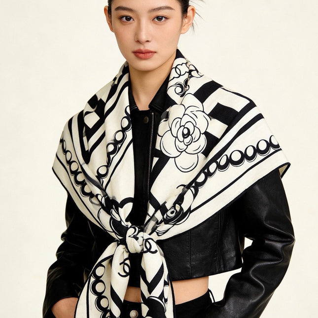 CHANEL 26S SCARF 135 IN CASHMERE AND SILK 309893