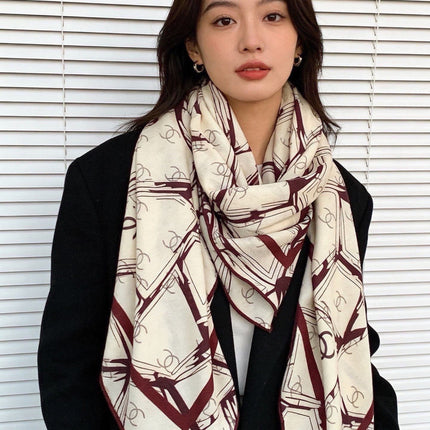 CHANEL 26S SCARF 135 IN CASHMERE AND SILK 309912