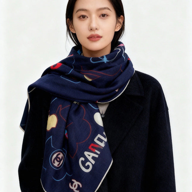 CHANEL 26S SCARF 135 IN CASHMERE AND SILK 309914
