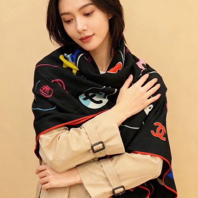 CHANEL 26S SCARF 135 IN CASHMERE AND SILK 309916