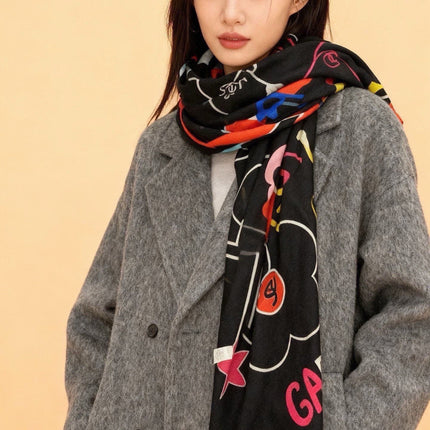 CHANEL 26S SCARF 135 IN CASHMERE AND SILK 309916