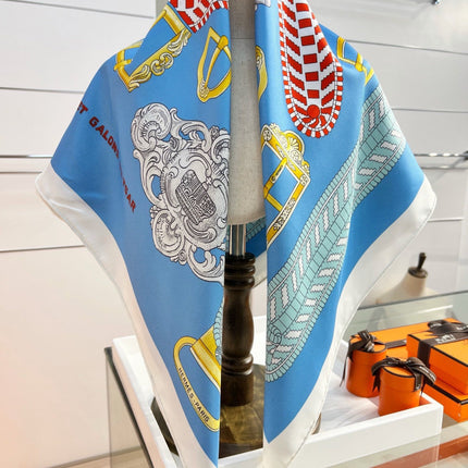 HERMES 26S PRINTED SQUARE SCARF 88 IN SILK 309941