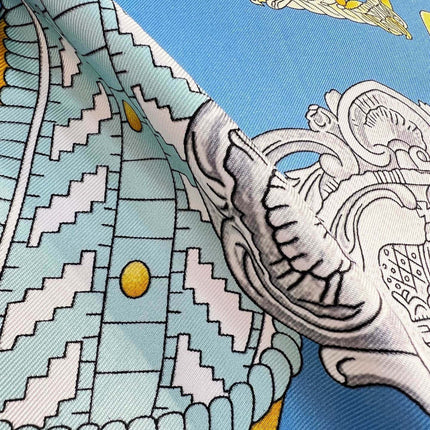 HERMES 26S PRINTED SQUARE SCARF 88 IN SILK 309941
