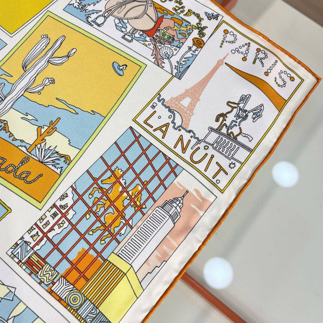 HERMES 26S PRINTED SQUARE SCARF 88 IN SILK 309942
