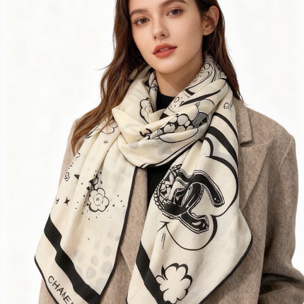 CHANEL 26S SCARF 140 IN SILK 311979