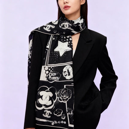 CHANEL 26S SCARF 140 IN SILK 311980