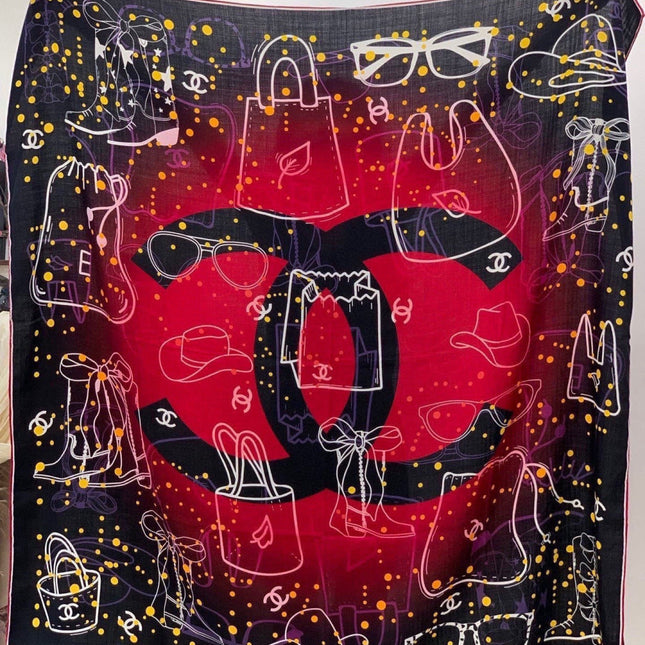 CHANEL 26S SCARF 135 IN SILK AND CASHMERE 313315