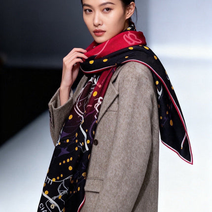 CHANEL 26S SCARF 135 IN SILK AND CASHMERE 313315