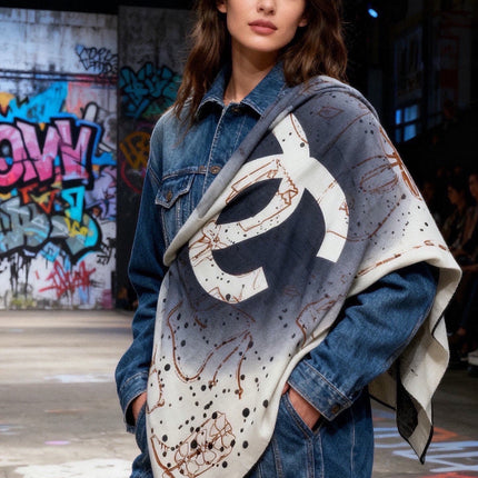 CHANEL 26S SCARF 140 IN SILK AND CASHMERE 313316