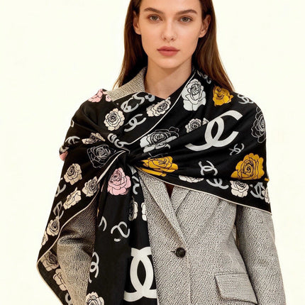 CHANEL 26S SCARF 140 IN SILK AND CASHMERE 313319