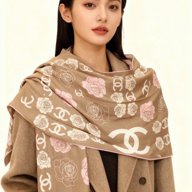 CHANEL 26S SCARF 140 IN SILK AND CASHMERE 313320