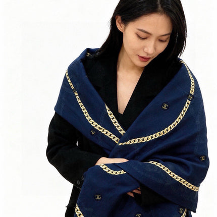 CHANEL 26S SCARF 135 IN SILK AND CASHMERE 313343