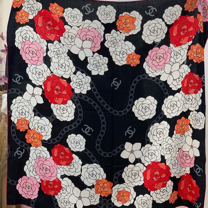 CHANEL 26S SCARF 140 IN SILK AND CASHMERE 313350