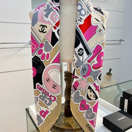 CHANEL 26S SCARF 90 IN SILK 313364