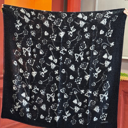 CHANEL 26S PRINTED SHAWL 200 IN SILK 313396