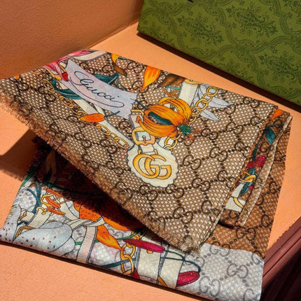 GUCCI 26S SCARF 200 IN CASHMERE AND SILK 315131