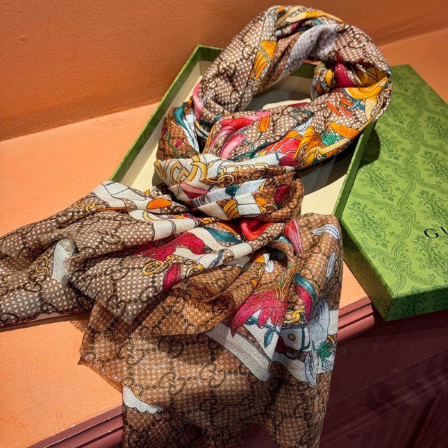 GUCCI 26S SCARF 200 IN CASHMERE AND SILK 315131