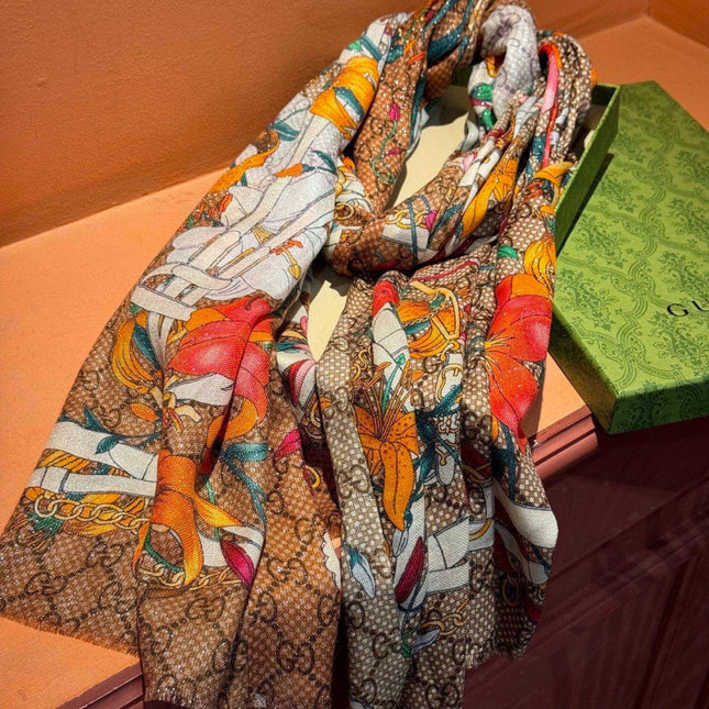 GUCCI 26S SCARF 200 IN CASHMERE AND SILK 315131