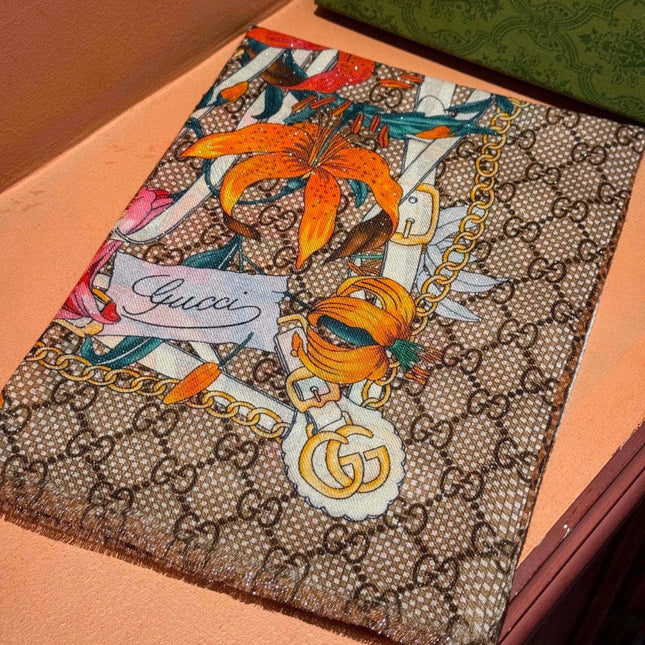 GUCCI 26S SCARF 200 IN CASHMERE AND SILK 315131