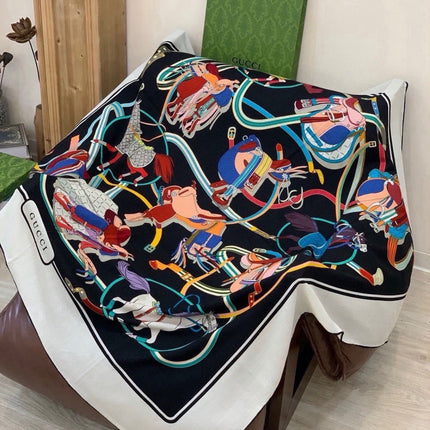 GUCCI 26S SCARF 135 IN CASHMERE AND SILK 315140
