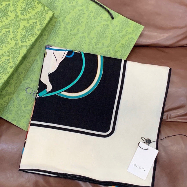 GUCCI 26S SCARF 135 IN CASHMERE AND SILK 315140